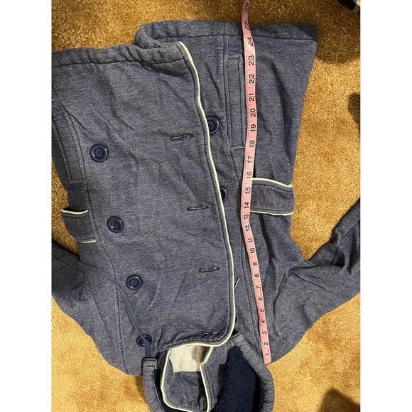 Wear Me Shape Me Love Me Roxy Hooded Button Up Jacket Blue Size Large - Picture 9 of 9